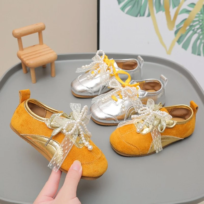 

2025 Children Casual Shoes for Girls Autumn New Fashion Korean Style Soft Bottom Anti-slippery Versatile Princess Chic Sneakers