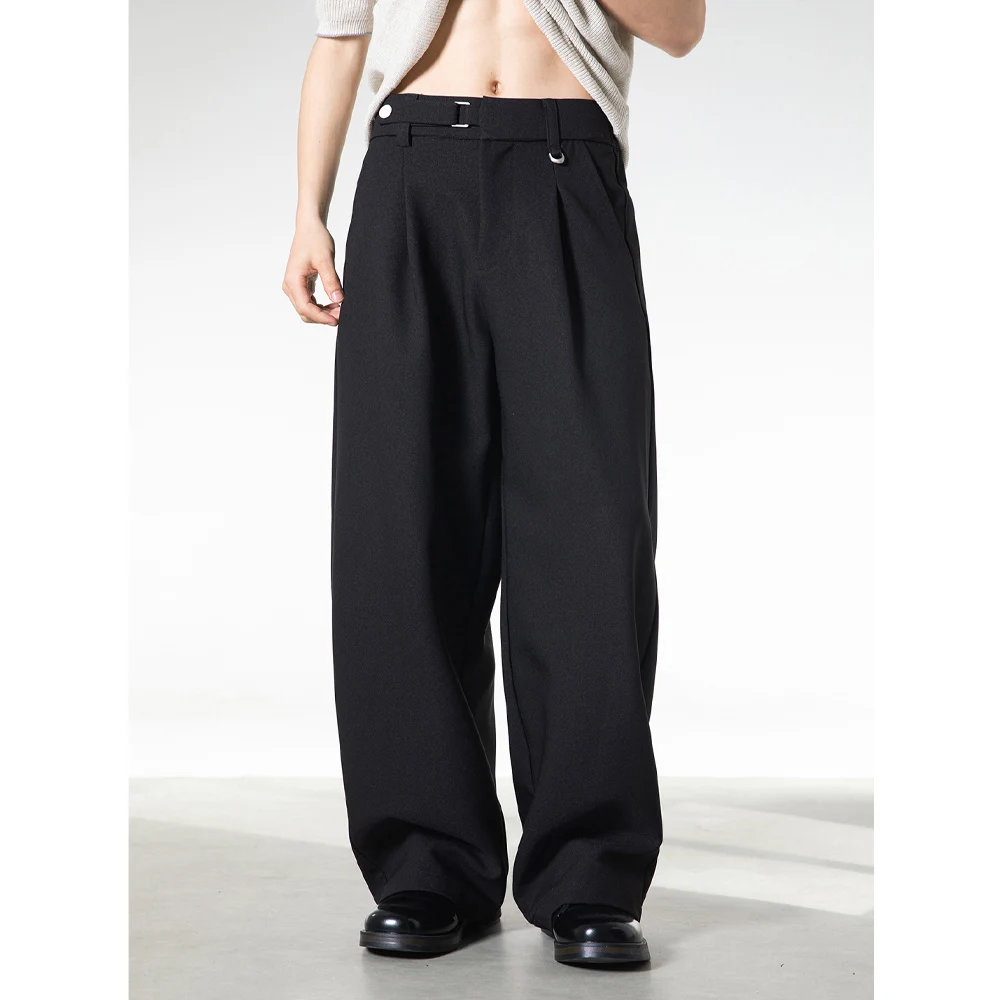 

Men’s Wide Leg Dress Pants High Waist Loose Fit Casual Trousers Minimalist Fashion Straight Suit Pants Streetwear 2026 New