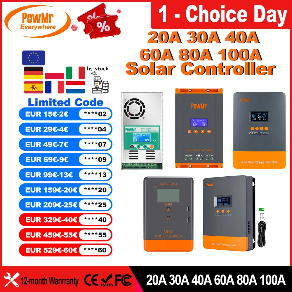 CONTROLADOR SOLAR MPPT POWMR 100A