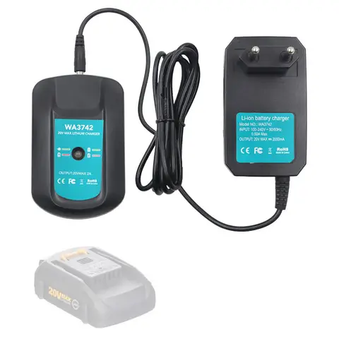 WA3742 Li-ion Battery Charger 2.0A  For Worx 20V 18V Lithium Battery WA3875 WA3520 WA3525 WA3578 WA3575 Fast Charger