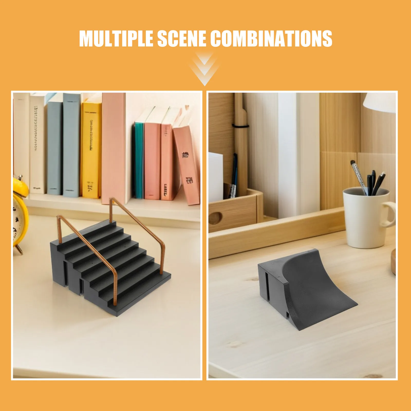 2Pcs Fingerboard Ramp Park Accessories Fingerboards Obstacles Mini Skate Board Toy Skateboard Ramps Set Indoor - view 3