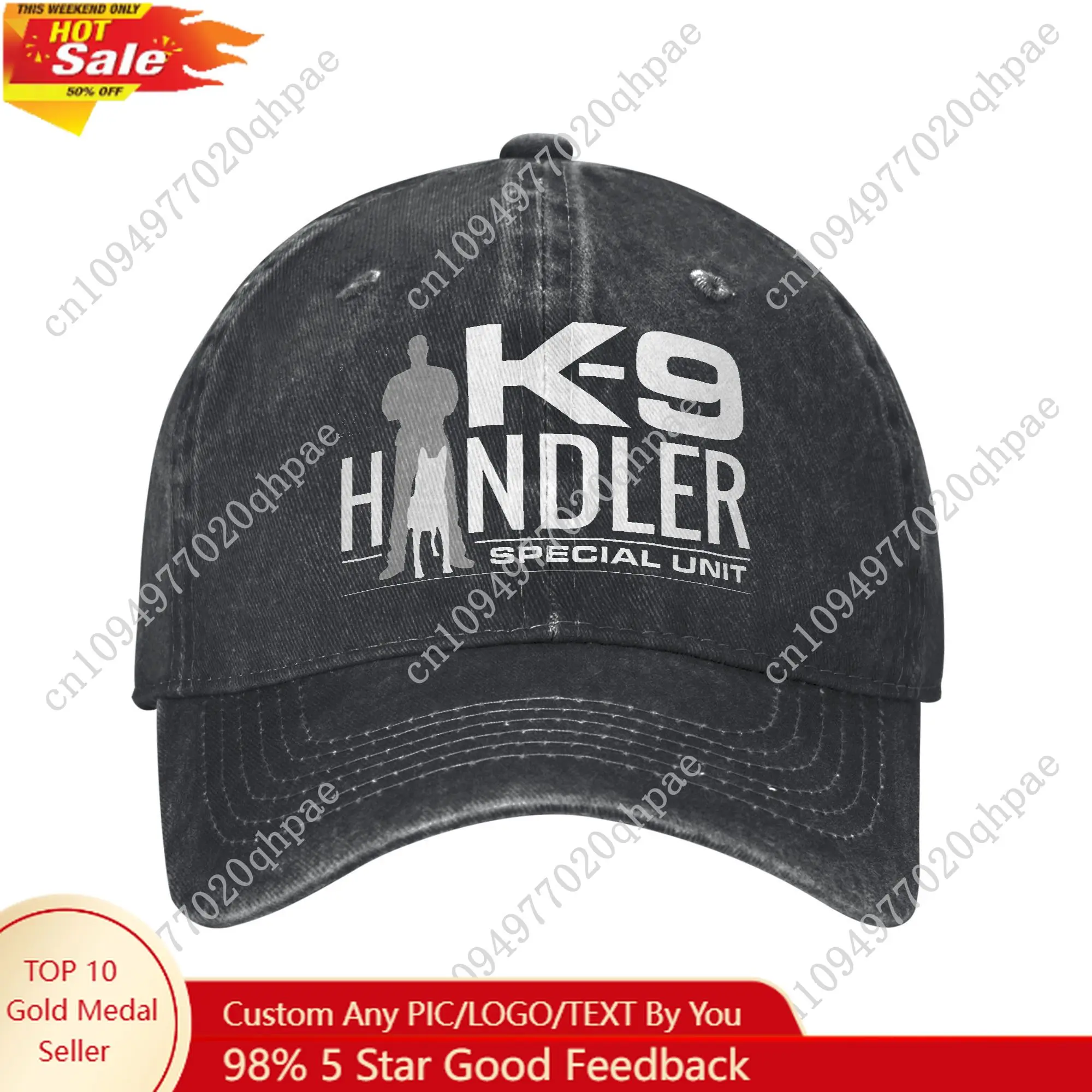 

K9-Unit-Malinois-Team Handler Baseball Caps Vintage Distressed Washed Tactical Police Dog Squad Snapback Hat Outdoor Adjustable