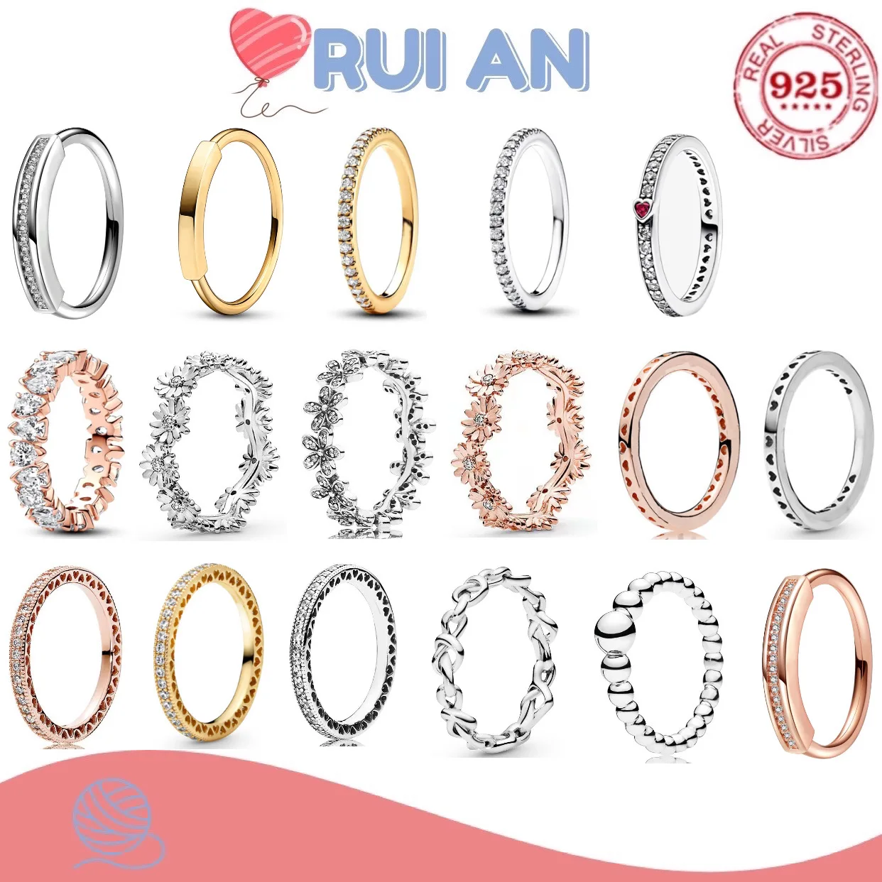 

Original high-quality 100%925 sterling silver charm ring plant flower zircon women's exquisite jewelry anniversary festival gift