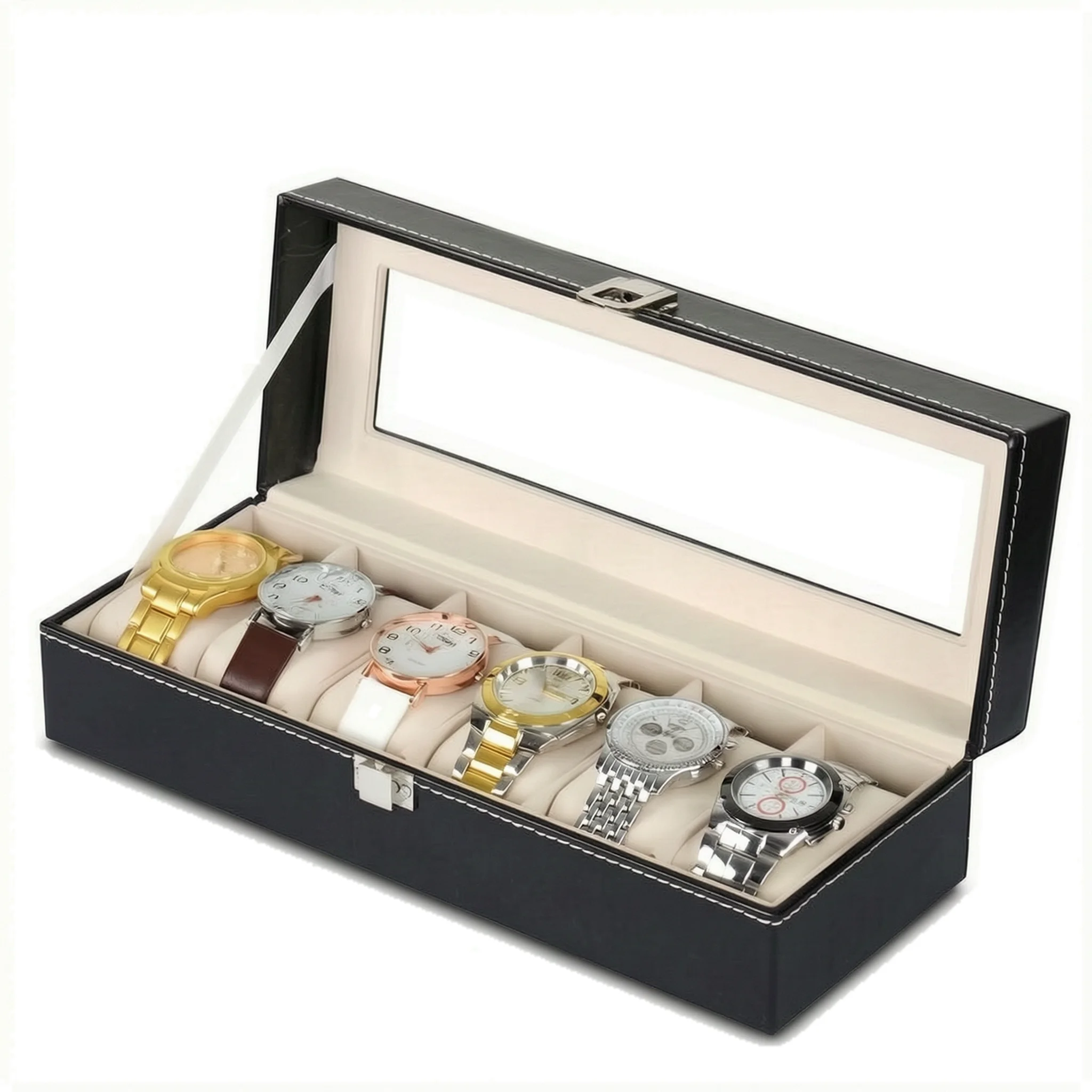 Mechanical Watch Gold Watch Black Face Smooth Metal Clasp Featured In Elegant Box