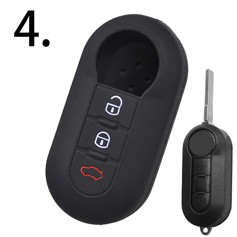Silicone Remote Key Case For Fiat 500 Bravo Punto Croma Stilo Iveco  Toro Tipo Egea Ducato Doblo Qubo For Lancia Fob Shell Cover