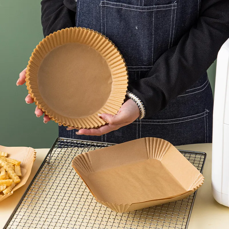 Air Fryer Papel Pergaminho, Steamer De Polpa De Madeira, Cheesecake, Acessórios De Bandejas Descartáveis, Papel De Cozimento Para Fritadeira, 20