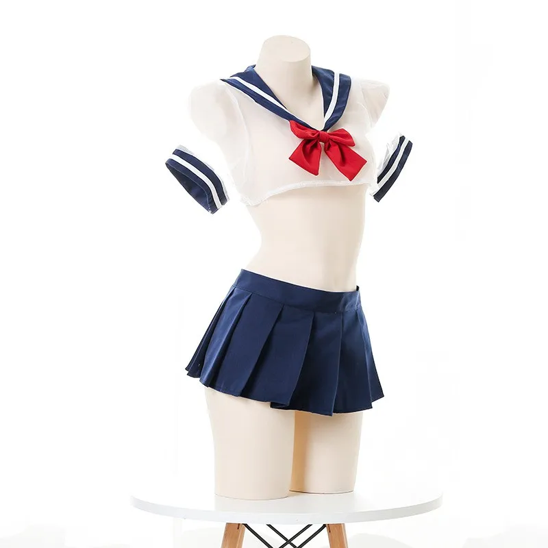 Japanese Sailor Seaman Dress Women Servant Underwear Cosplay Costume School Girl Uniform Outfit Sexy Kawaii Lingerie Set Pajamas