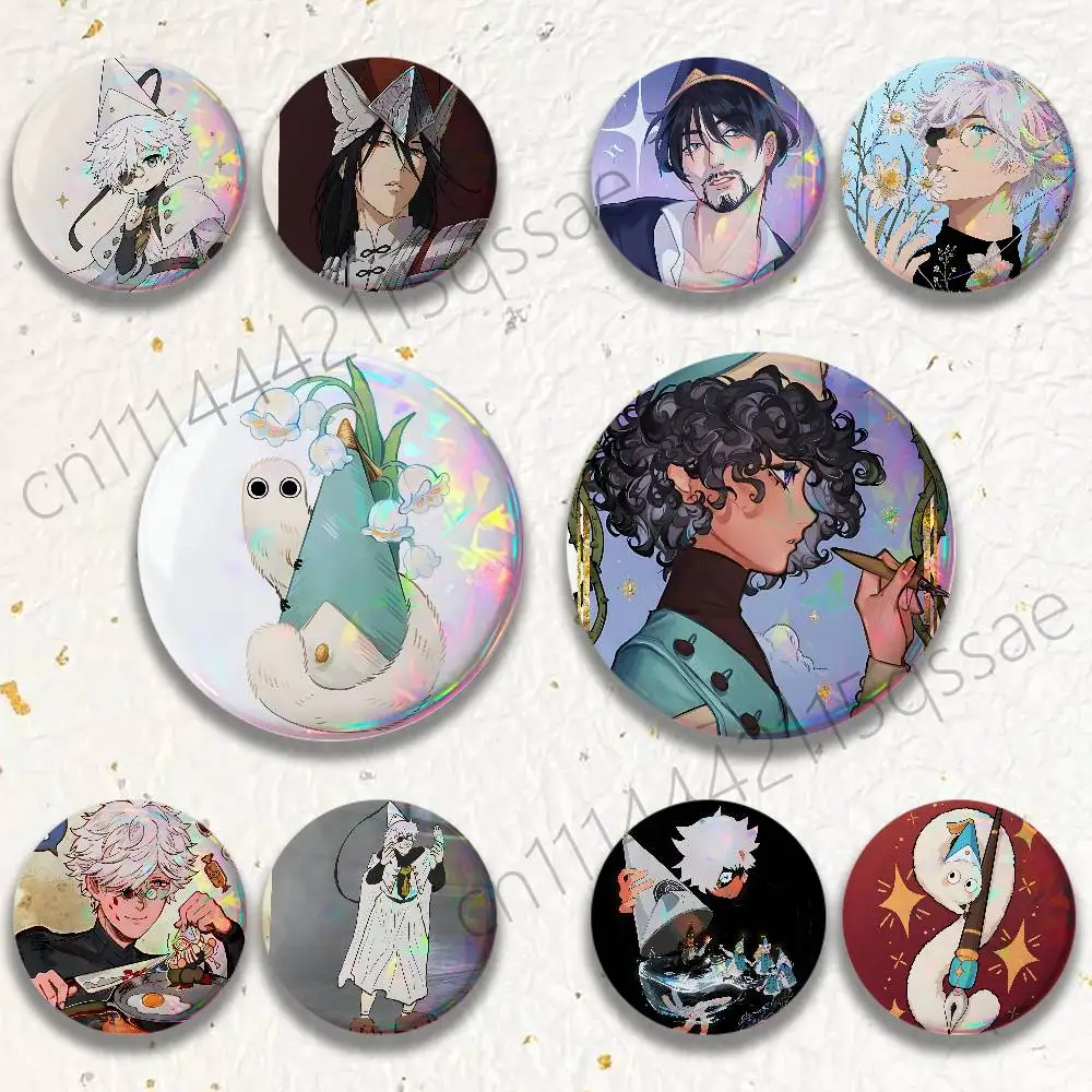 Easthies Witch Hat Atelier 25/32/44/58/75mm Badges Tinplate Soft Button Pin Brooch Metal Badge Custom Accessories Hat Bag Lapel