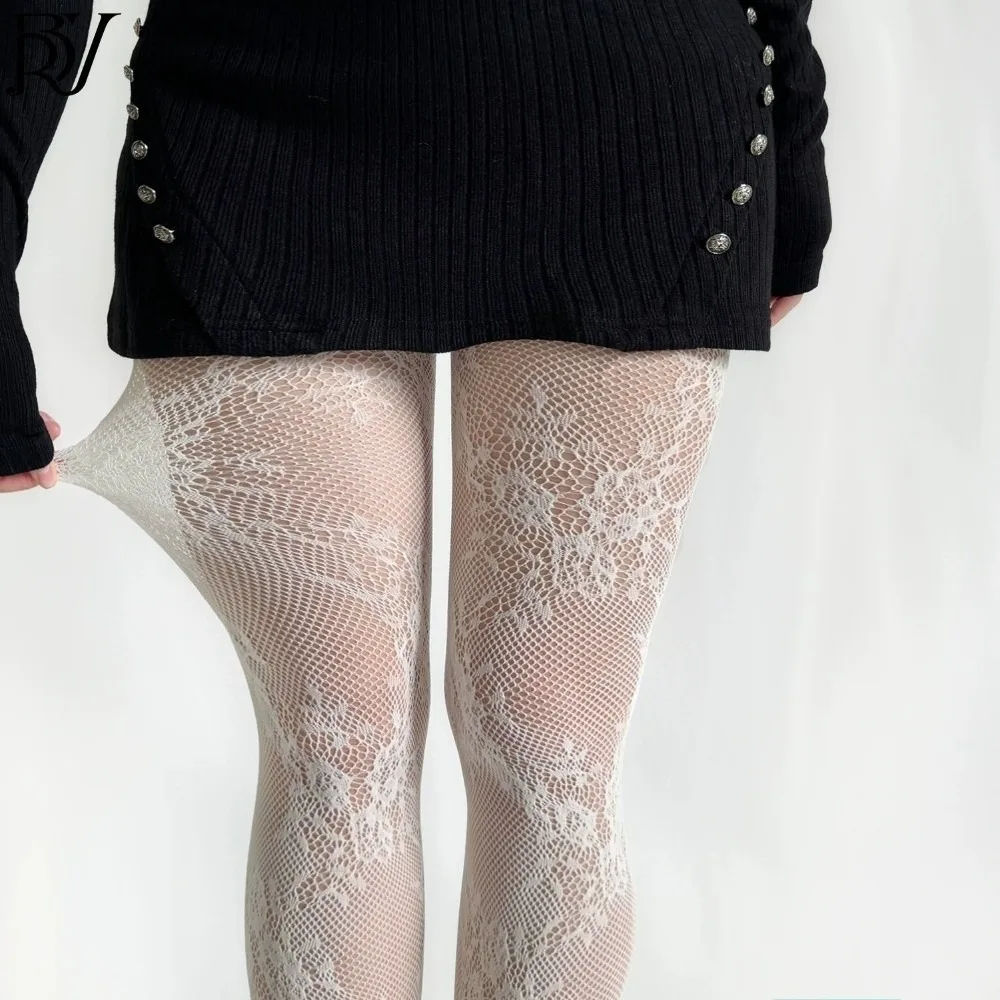 Sexy Plus Size Fishnet Stockings Jacquard Small Flowe Fashionable Net Socks Hollow Out Flower Pattern Mesh Tights Summer Season