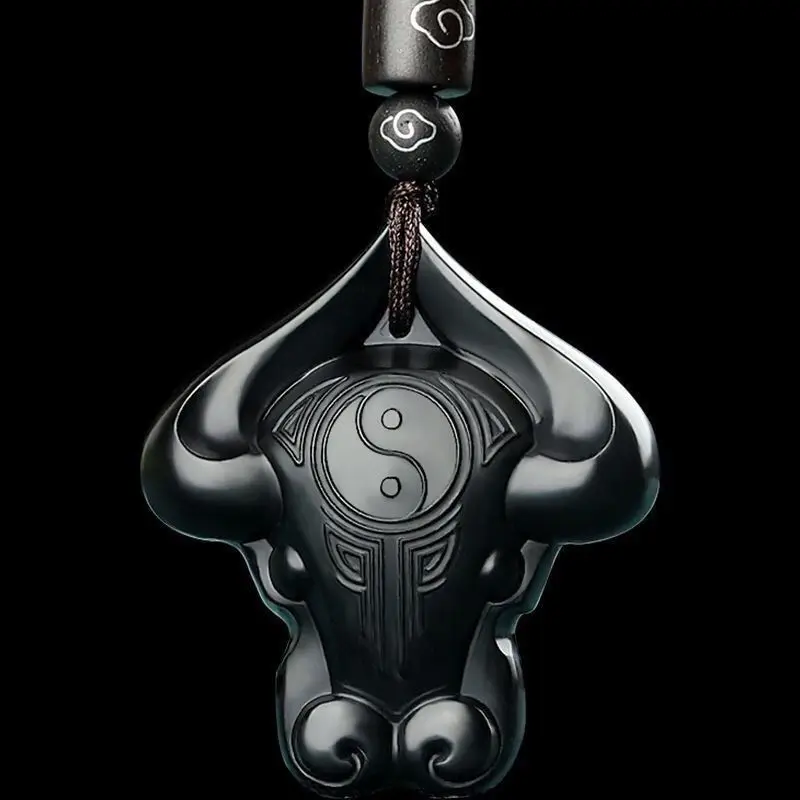 

Xinjiang Hetian jade zodiac cow pendant male turn the world around jade cow jade pendant female necklace jade pendant jaant male