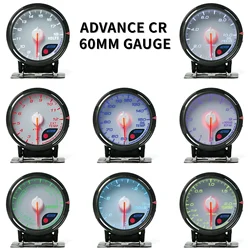 Def* Advance CR White Dial 60mm Gauge Digital Auto Turbo Boost Gauge Voltimeter Car Tachometer Oil Press Water Temperature Gauge