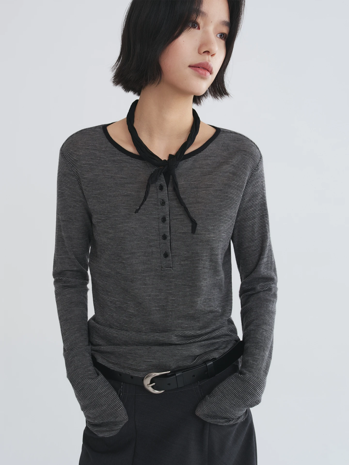 

Женская повседневная одежда Urelax Henry: вязаная футболка с круглым вырезом и длинным рукавом из легкой шерстяной ткани в стиле ретро INS с цветными блоками