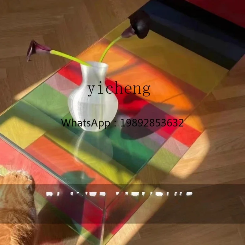 EE rainbow coffee table living room Internet celebrity furniture glass bay window tatami tea table