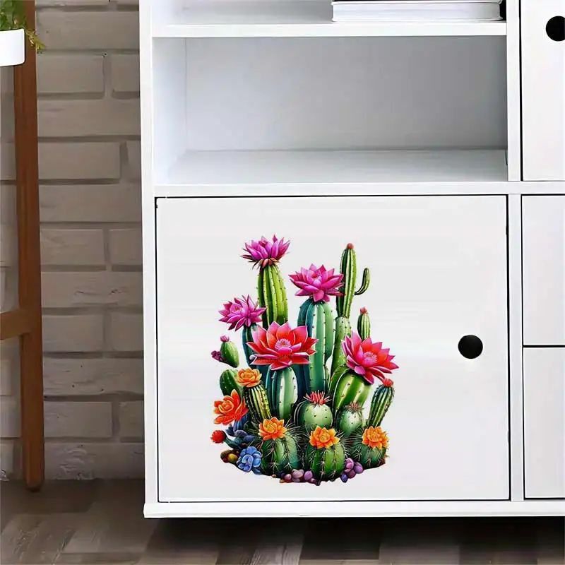Cactus Wall Sticker Bathroom Toilet Decor Living Room Cabinet Refrigerator Home Decoration Waterproof  Decals Stickers S610