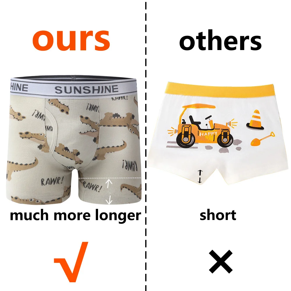 1/3/6 Pcs Lot Boys Clothes Boxer Briefs Sets Kids 100% Cotton Underwear Boy Underpants Teenager Dinosaur Print Children Panties