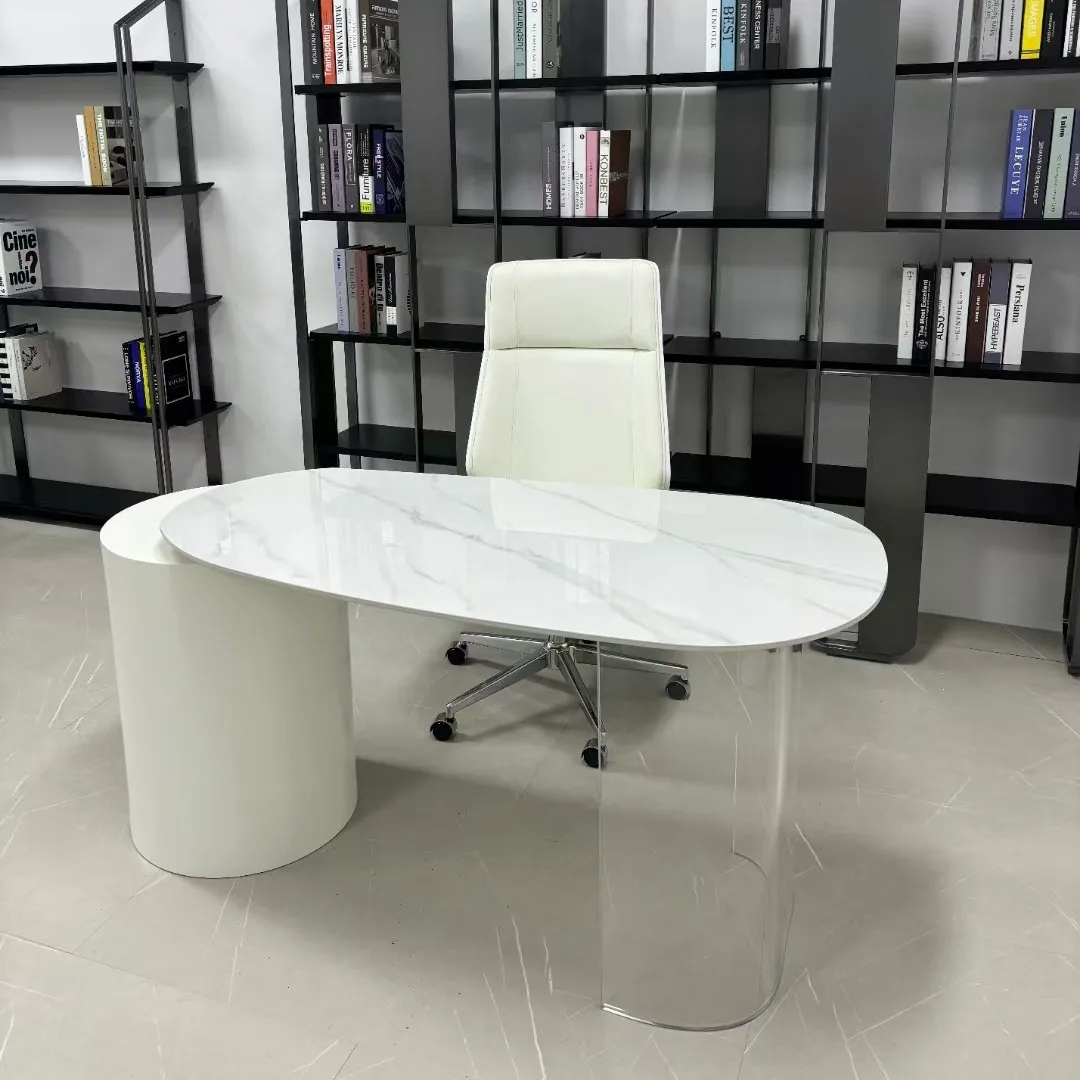 Modern Slate Acrylic Suspended Desk Modern Home Small Unit Study Office