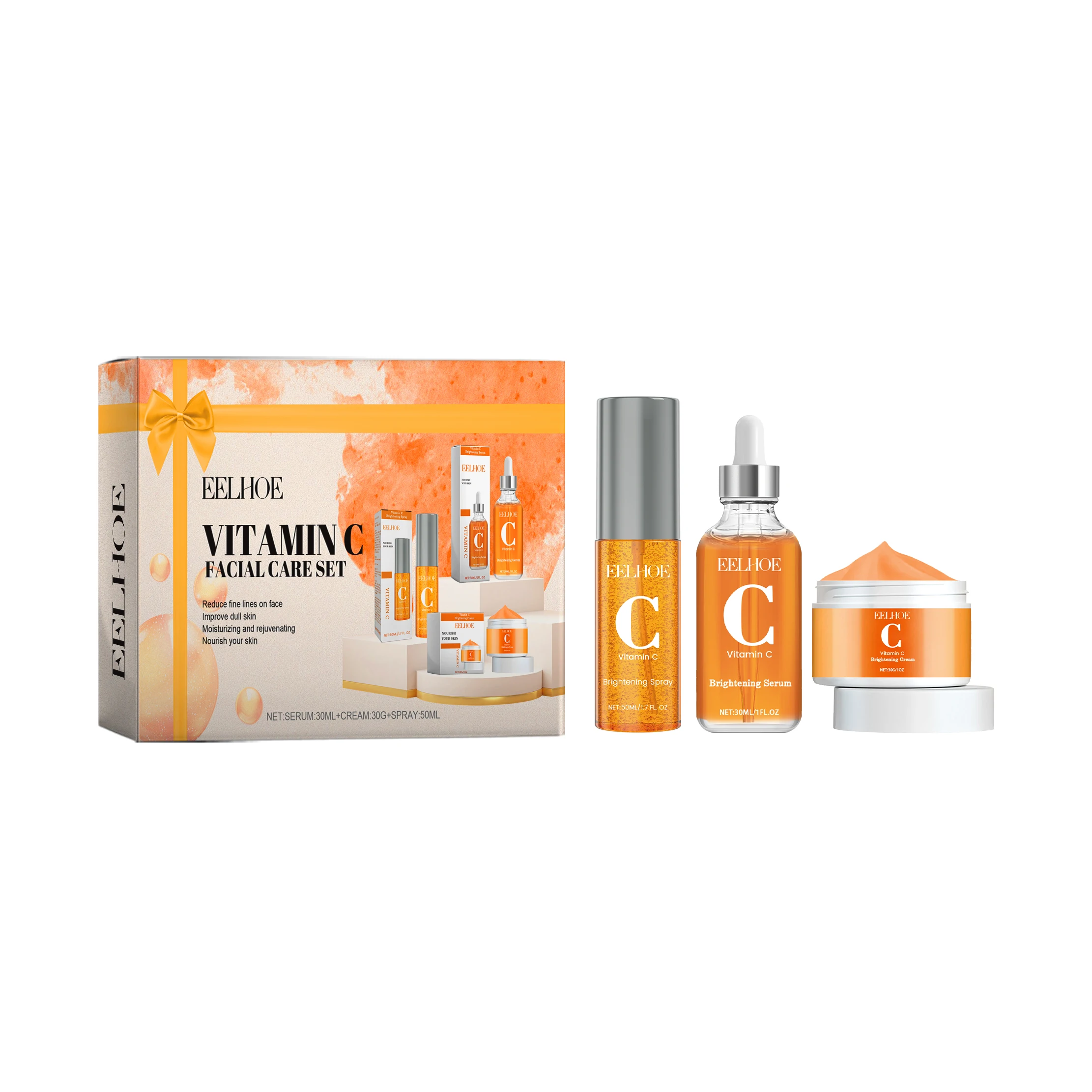 

Eelhoe Vitamin C Facial Skin Care Set Facial Moisturizing Moisturizing Rejuvenating Skin And Pore Fine Set 2pcs