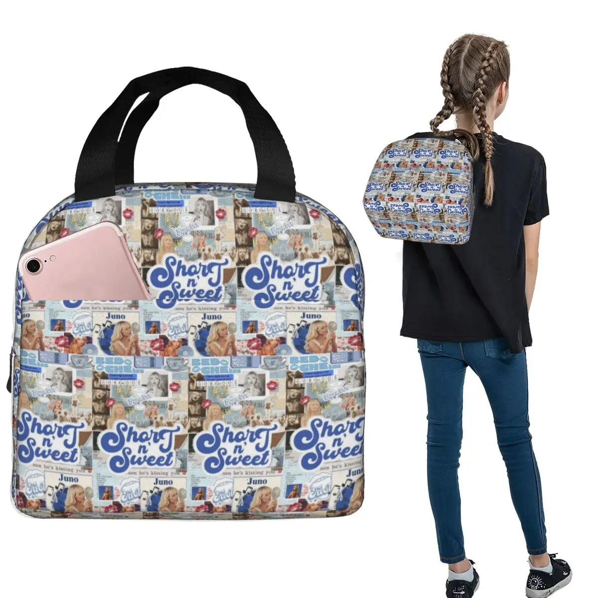 

Изолированная сумка для обеда Sabrina Carpenter для женщин и детей, герметичные коробки для еды, термосумка для обеда