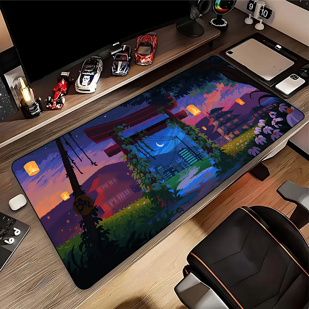 لوحة ماوس نيون سيتي بكسل لوحة ماوس كبيرة XXL لوحة ماوس إعداد ملحقات الألعاب شركة المطاط ماوس حصيرة مكتب وسادة ماوس