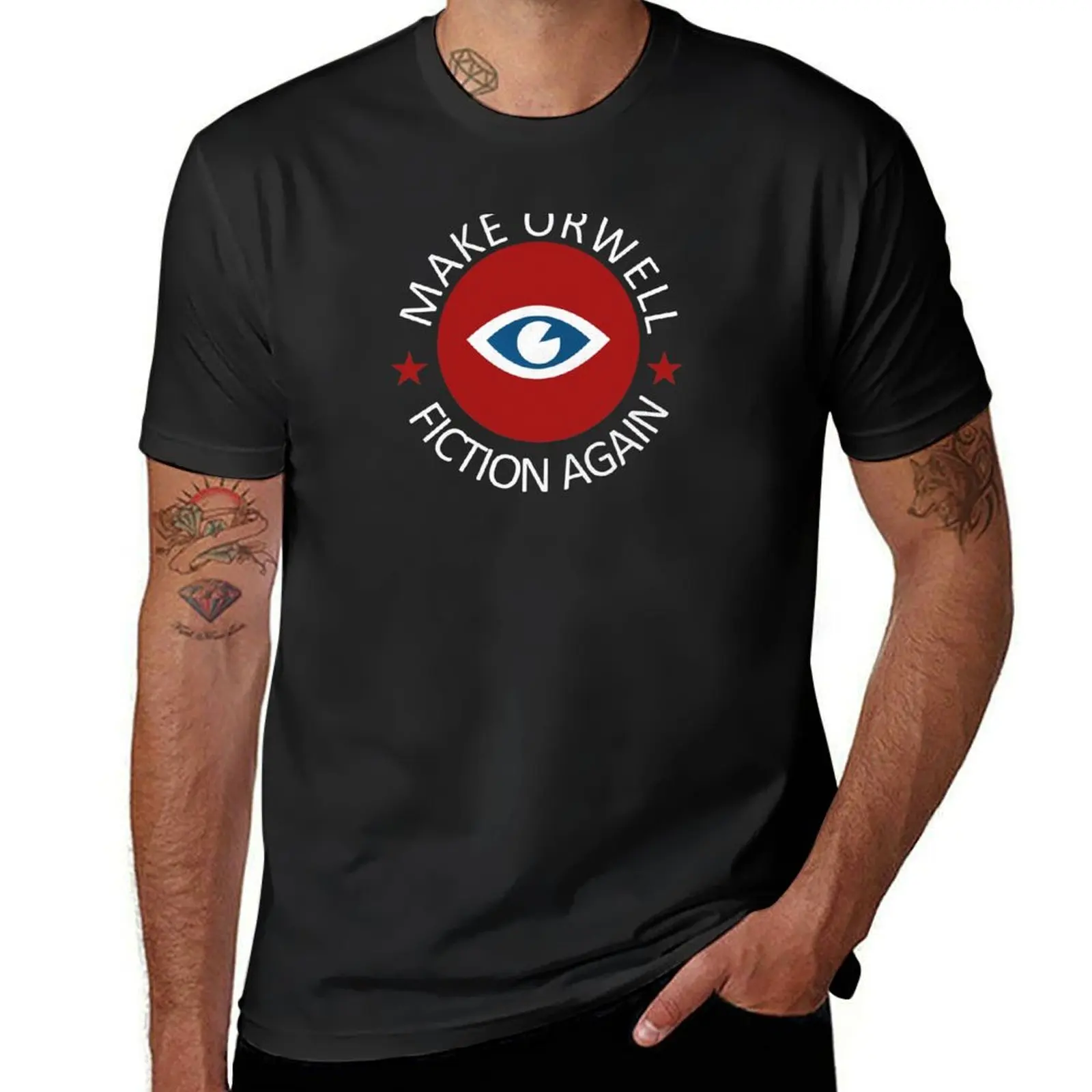 Make Orwell Fiction Again T-Shirt new edition boys animal print mens workout shirts