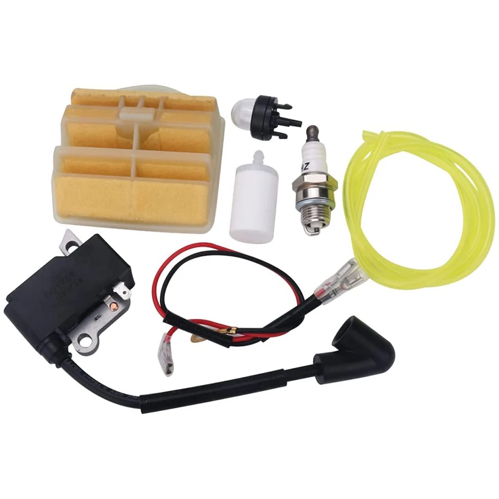 Ignition Coil Air Filter Kit Fit for Husqvarna 445 450 Jonsered 2245 2250 Chainsaw