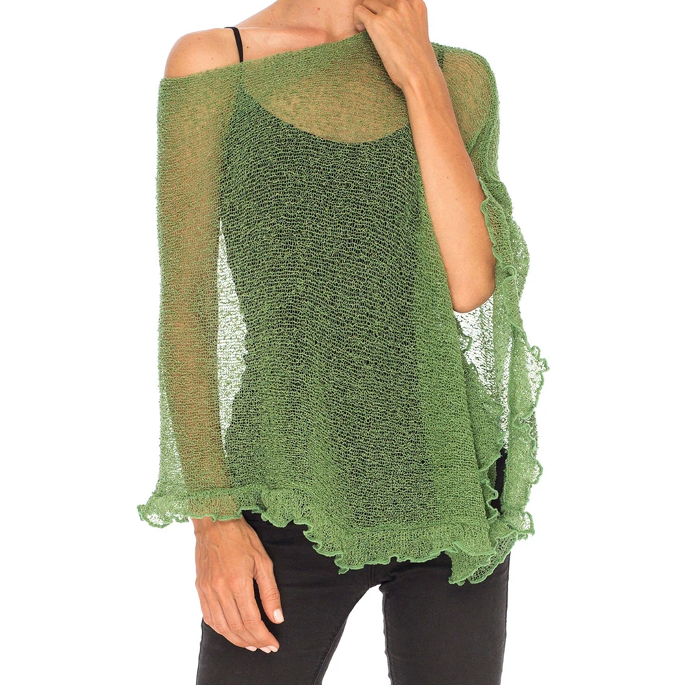 Boho Sexy Süße Solide Strand Cover Up Frauen Unregelmäßige Dreieck Saum Lose Stricken Pullover Tops 2025, Sommer Bademode Cover Ups Tees