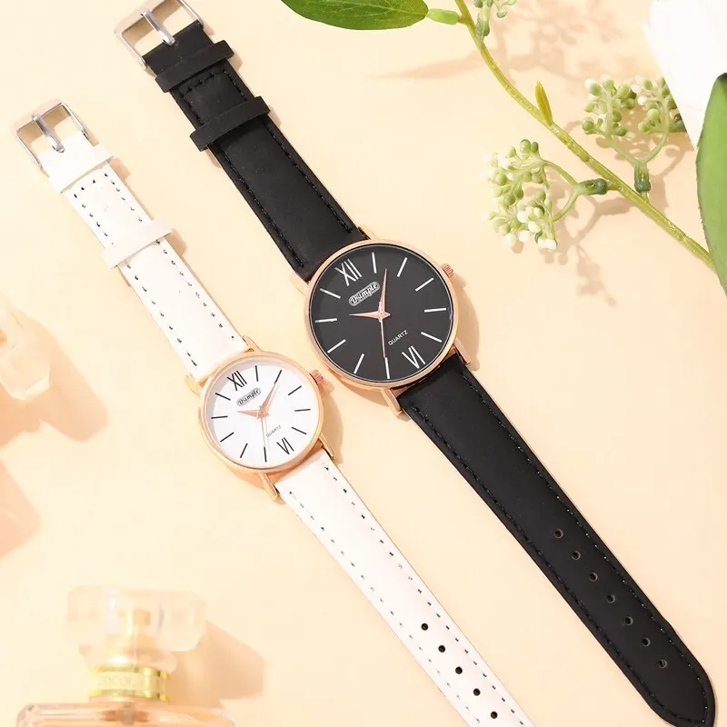 2PCS Fashion Couple Set Watches Luxury Men Women Business Casual Quartz Watch Simple Leather Wristwatch Relogio Feminino