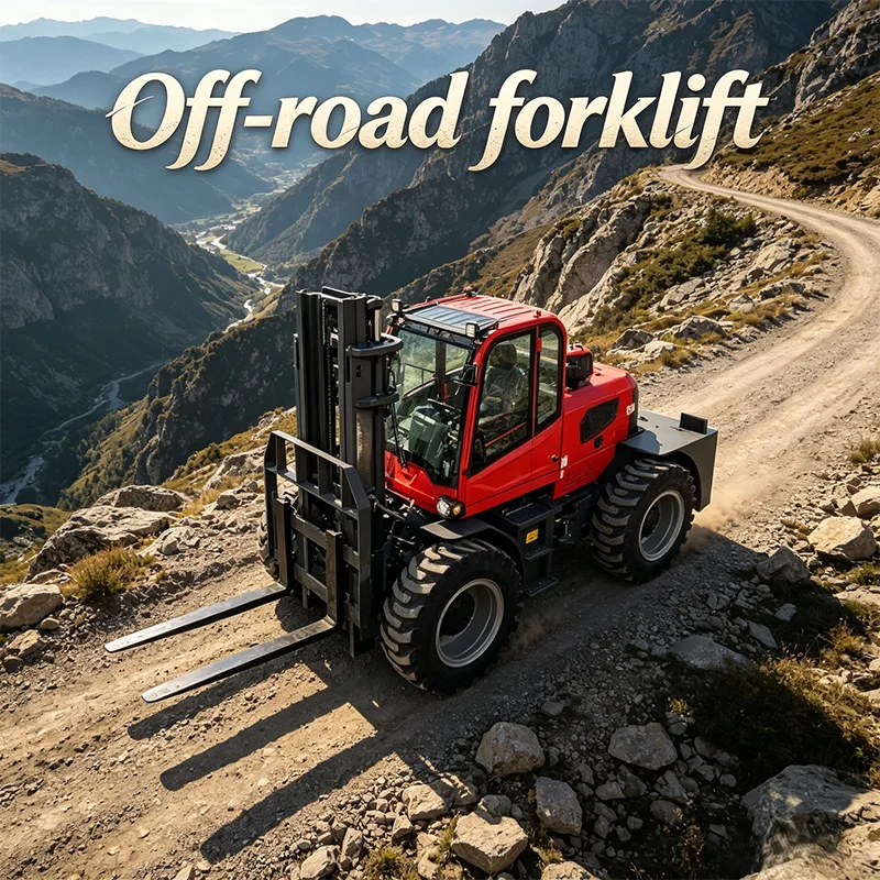 Long Mast Off-road forklift 4Ton 4WD Rough Terrain Diesel Outdoor High Stack Heavy Goods Equipment Stock