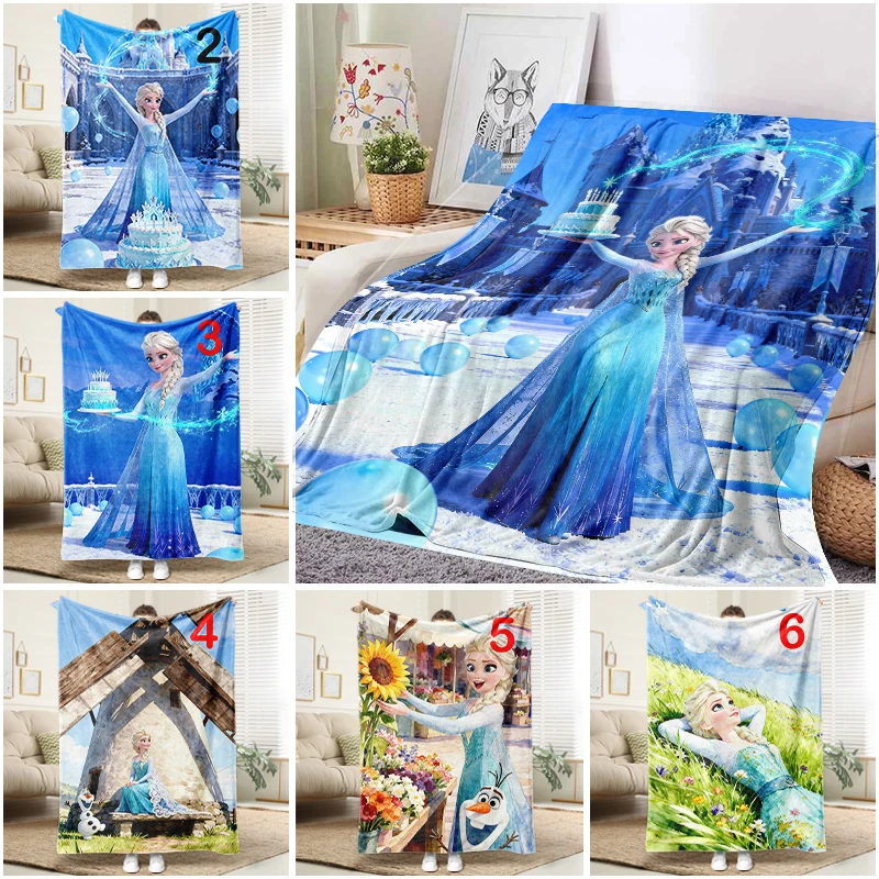 

Disney Frozen Elsa Olaf Blanket Flannel Throw Warm Sofa Bed Cover for Kids Adults Gift