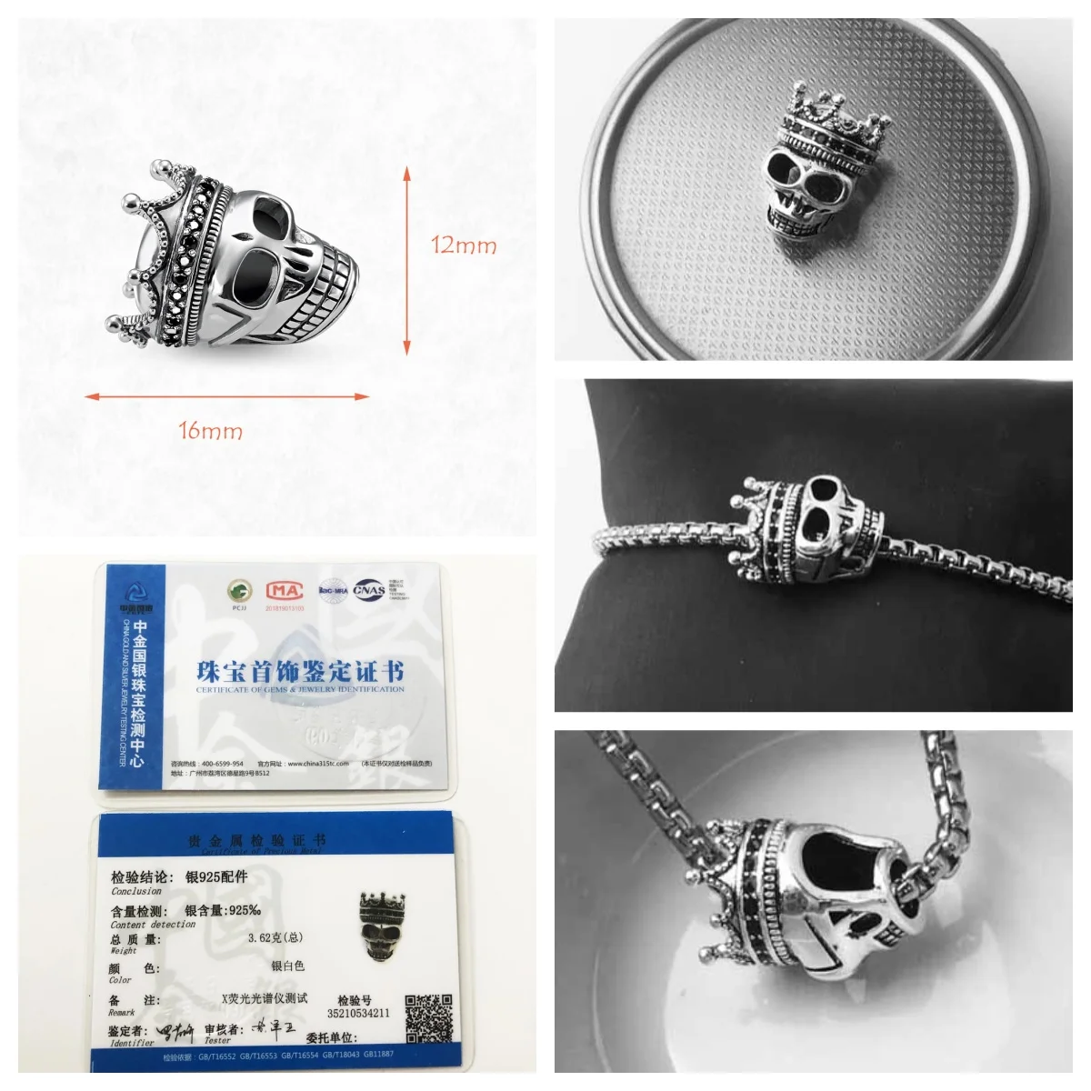 Beads Fleur-de-lis Lily Skull Rebel Street S 925 Sterling Silver Europe Punk Karma Charms Jewelry Accessories For Men - Image 6