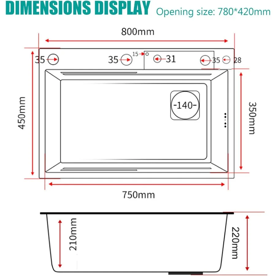 Modern Single Bowl Undermount Kitchen Sink with Flying Rain Waterfall Design Stainless Steel Construction Drop-In Installation