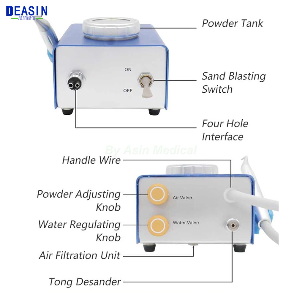 Dental Teeth cleaning and polishing enamel removal orthodontic sandblasting machine, sandblasting tooth machine Air Water Prophy