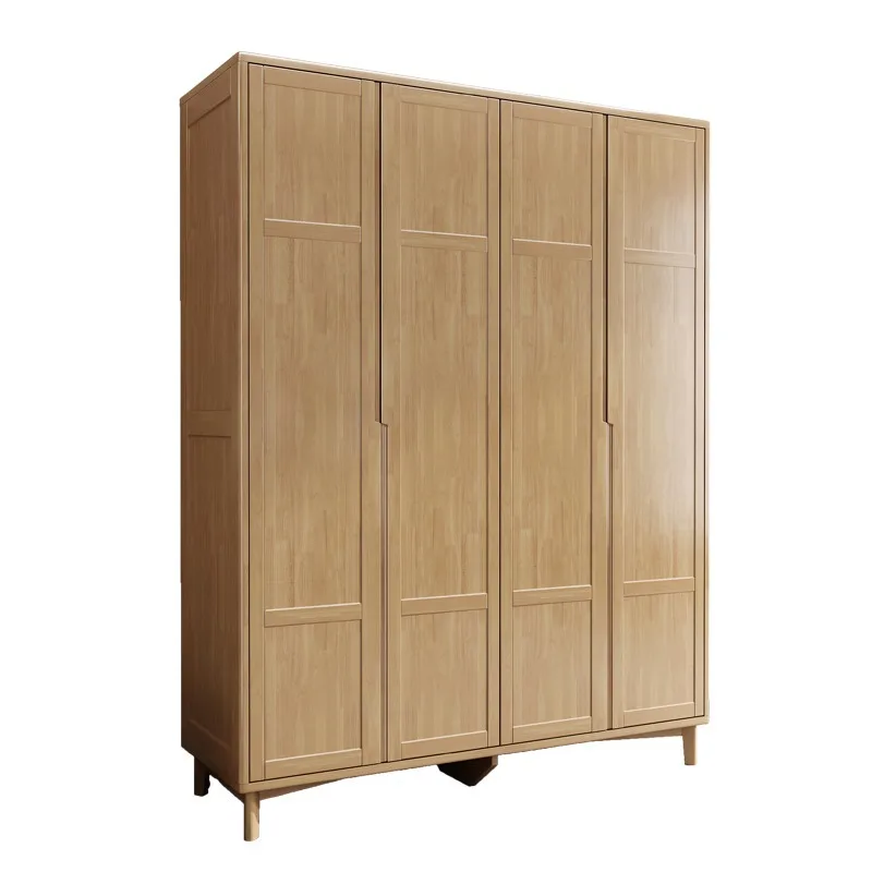 Nordic solid wood door wardrobe 23456 doors Japanese-style small apartment drawer