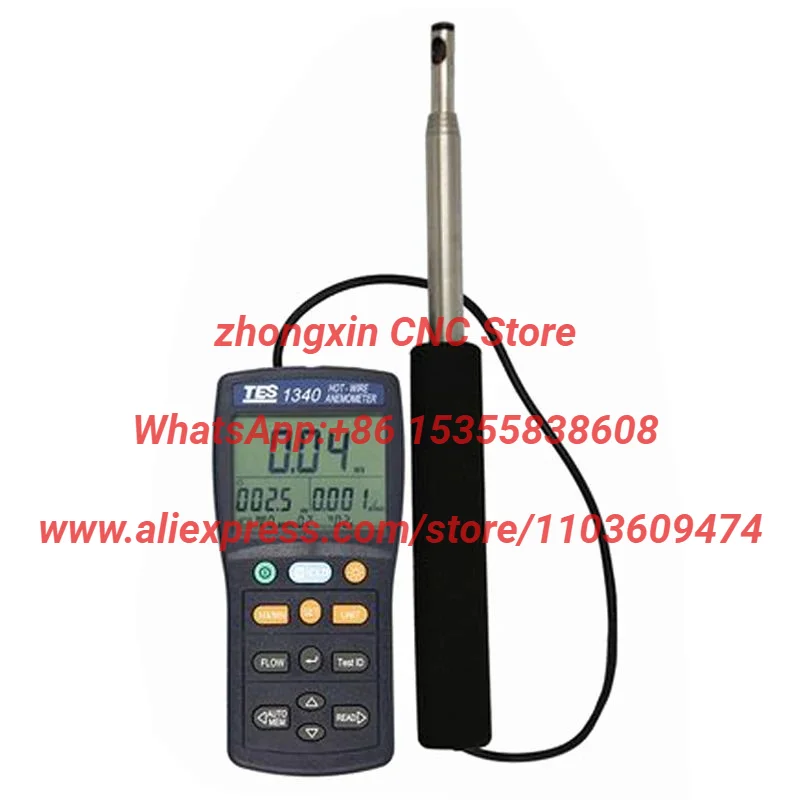 TES-1340 Digital Anemometer TES1340  Air Wind Flow Meter Hot-Wire Anemometer