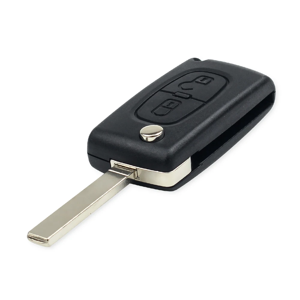 KEYYOU-carcasa de llave plegable para Citroen C2, C3, C4, C6, Berlingo, 2 botones, Ce0523, VA2