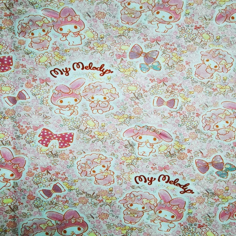 Sanrio My Melody Kuromi Fabric, 100% Cotton Fabric Sewing Material, DIY Quilting Fabrics, Sew Child Clothes, Dress Material