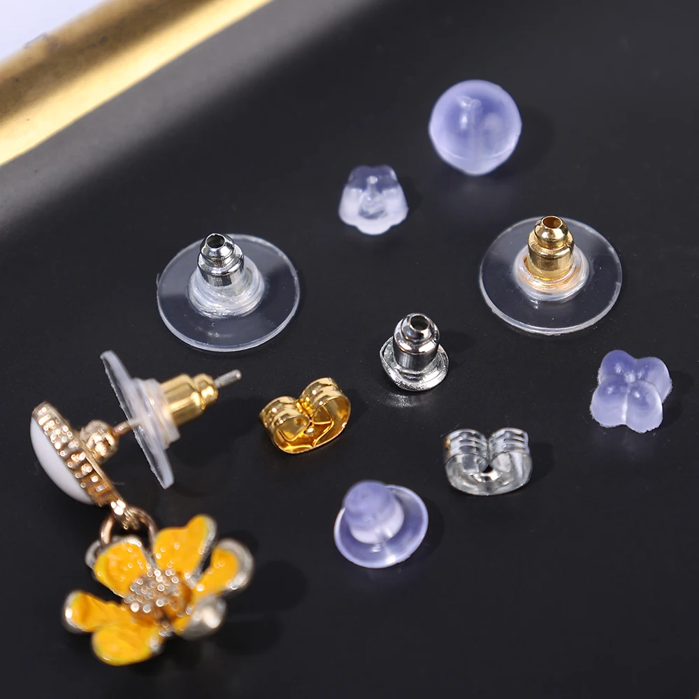 Soft Silicone Rubber Earring Back Stoppers Sets 12 Styles Anti-lost Anti-skid Fall Ear Plug DIY Jewelry Finding Making Accessory