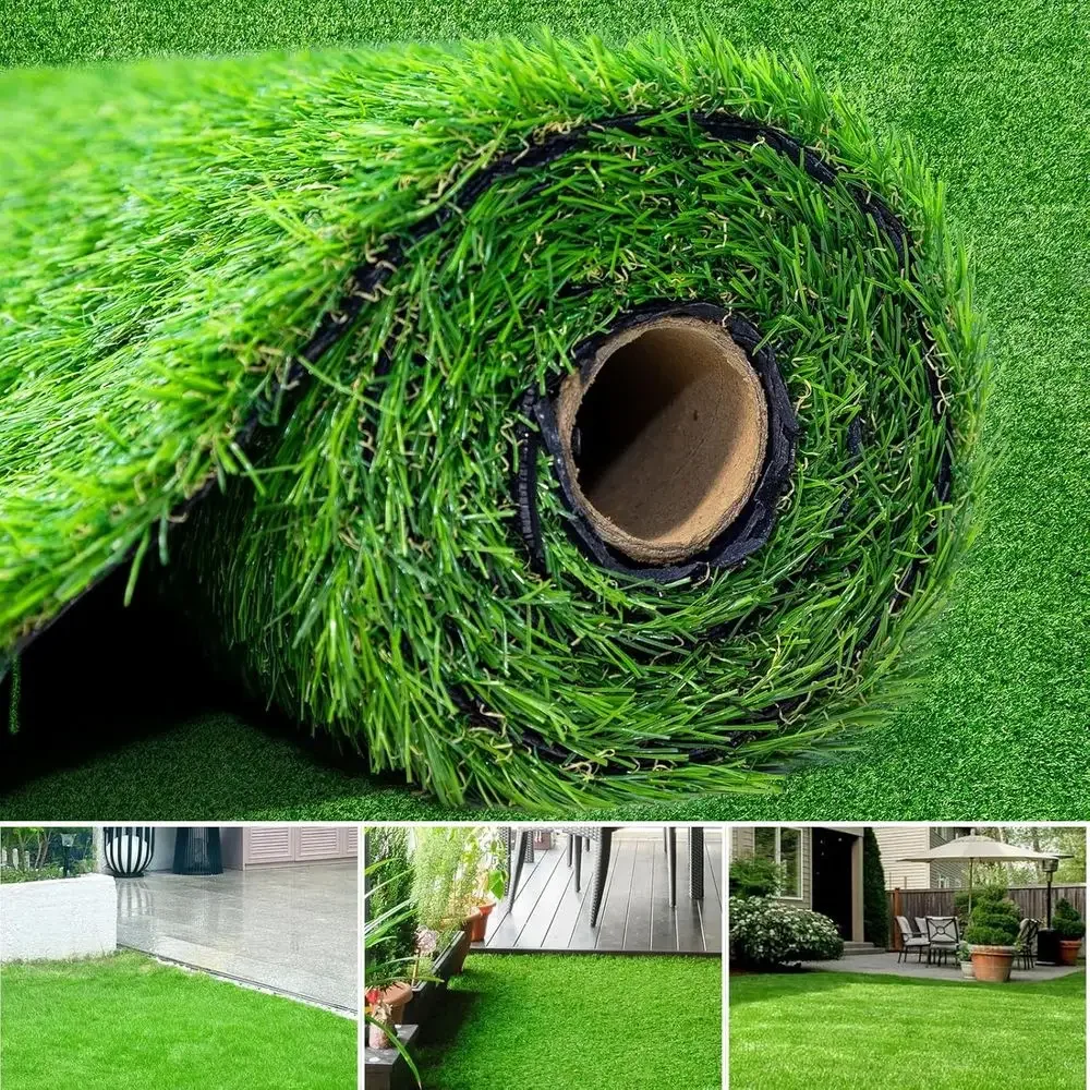 Thick Synthetic Outdoor/Indoor Grass Mat with Drainage, 66 Sq.ft, Ideal for Pets