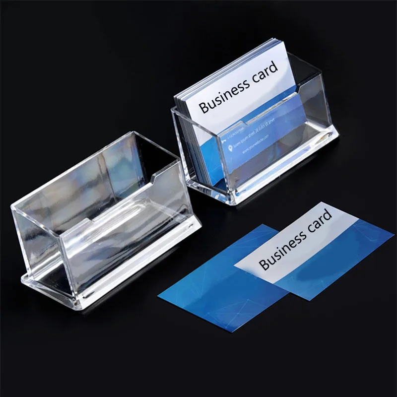 Acrylic Sign Holder Business Card Storage Price Tag Display Business Card Holder Support Carte Desktop Business Card Holder BQ04