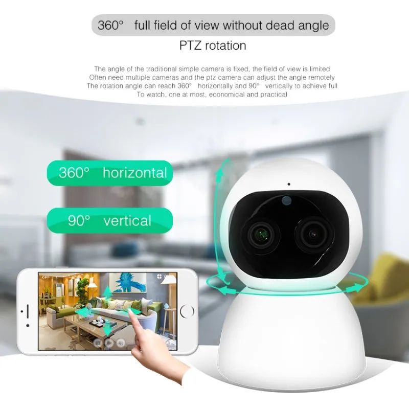 YT48 Home Wireless Smart Camera HD Remote Call Surveillance Camera Binocular Lens Ai Intelligent Zoom