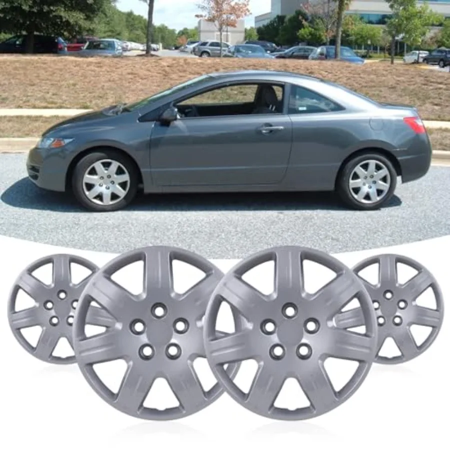 

16" Hubcaps Steel Wheels R16 Car Hubcaps Bolt-On Installation 16 Inch Wheel Rim Cover Set of 4 Silver