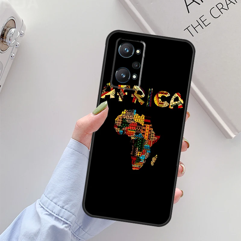 خريطة أفريقيا Geogra لـ Realme C61 C75 C55 C51 C21Y C25S C67 C53 13 12 10 11 14 Pro Plus GT 6T 6 5 GT7 Pro Case
