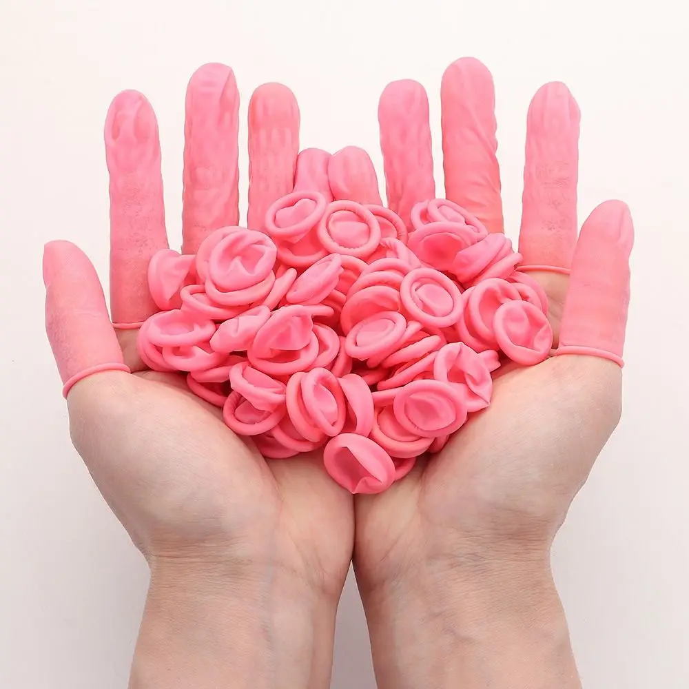 100/300PCS Non-slip Nail Art Tool Disposable Finger Cots Finger Cover Rubber Gloves Fingertips Protector Gloves