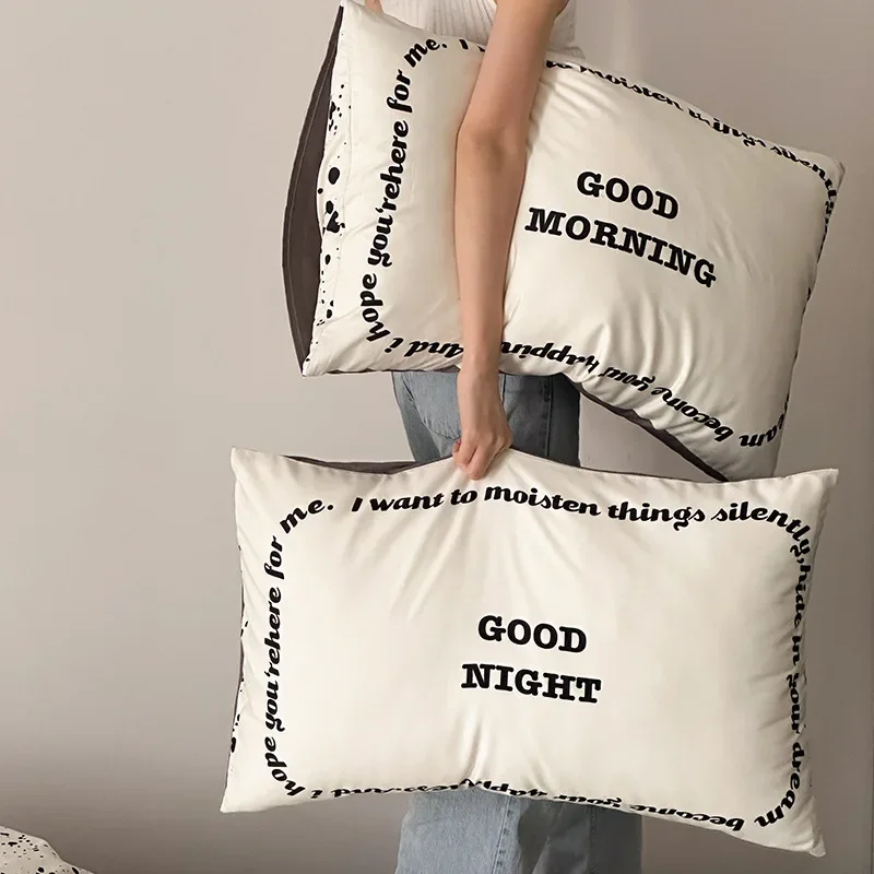 

Ins Letter Cushion Cover Soft Cotton Pillowcase Decorative Pillow Case Living Room Throw Pillow Cover 48x74cm