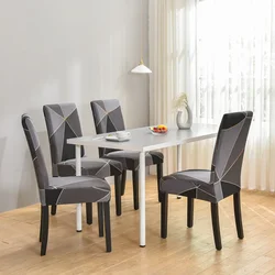 Dining Room Chair Covers Set of 4 Stretch Spandex Anti-dirty Removable Chairs Seat Slipcvoer For Home Hotel