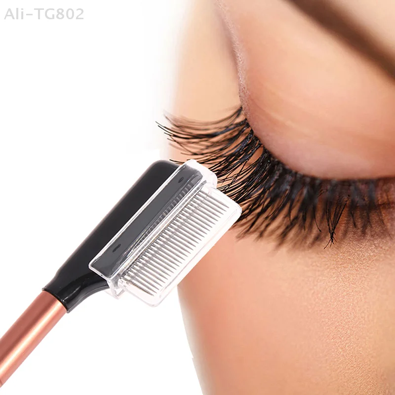 1PC Professional Stainless Steel Eyelash Comb Eyebrow Lash Brush Cosmetics Lash Separator - Makeup Tool for Beauty Enthusiasts