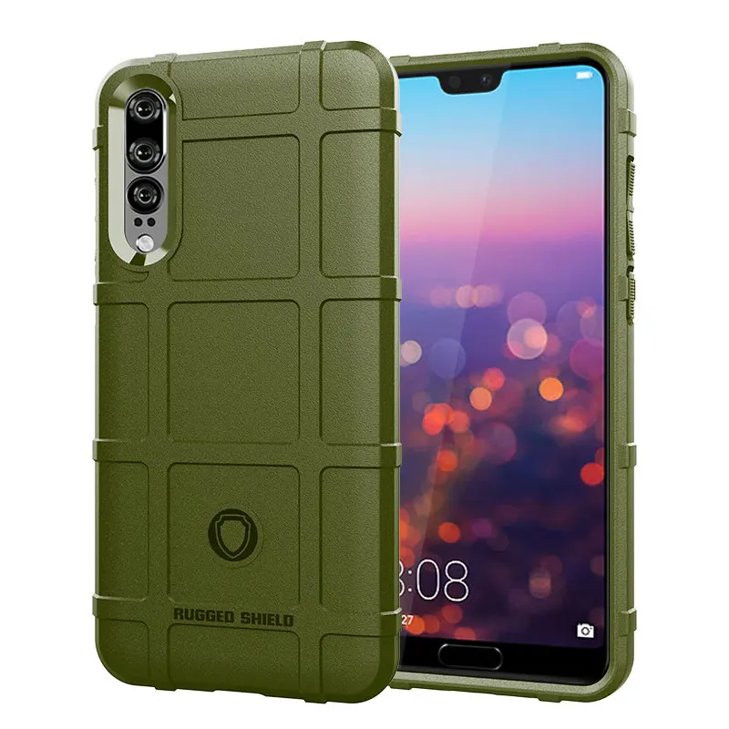 Cover posteriore in gomma antiurto per Huawei P20 Pro P20pro Armor Shield custodia opaca per p20 pro Huawey custodia in Silicone con griglia