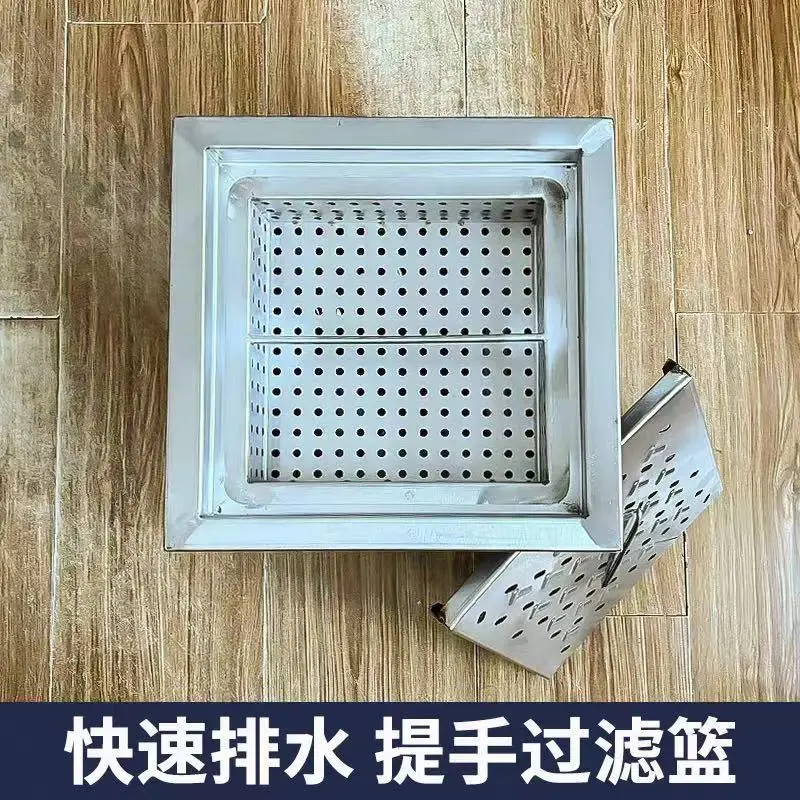 Stainless steel industrial deodorant water seal catering kitchen inspection drainage, large diameter floor drain
