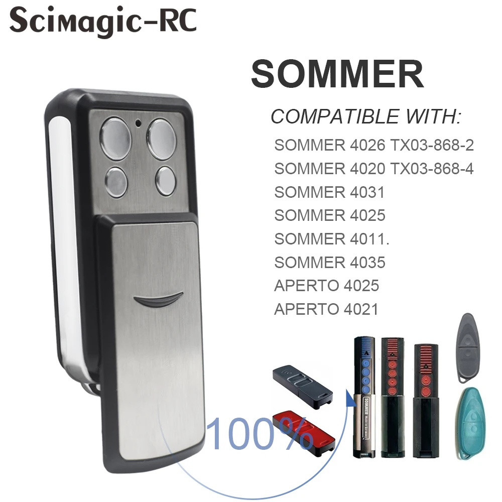 Imagem -01 - Sommer 4031 4031v000 868 Mhz Garagem Porta Telecomando Transmissor Portátil 4025 4035 4020 4026 Tx038684 sommer 4031 4031v000 868 mhz garagem porta telecomando transmissor portatil 4025 4035 4020 4026 tx038684 01