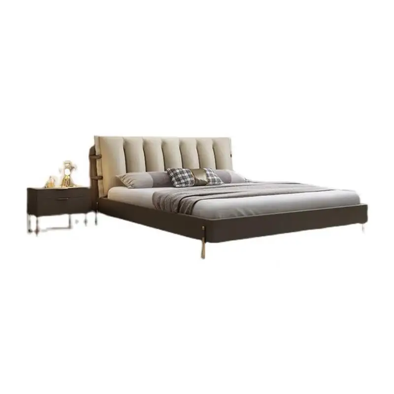 

Light luxury, simple, leather bed, home, modern, homestay, soft bag, backrest